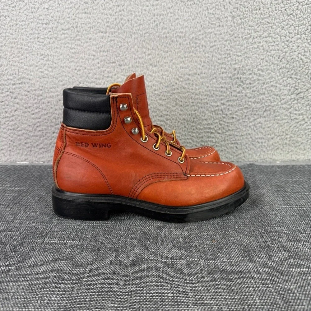 Red Wing Boots Men 6 E Oro Russet Leather Moc Toe SuperSole USA Made 8804